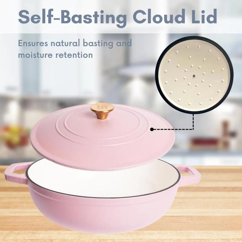 Lexi Home Lexi Home 5 qt. Enameled Cast Iron Round Braiser