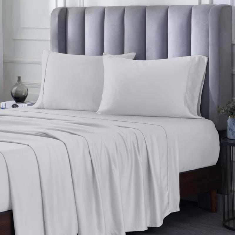 Superior Superior 300 Thread Count Rayon From Bamboo Solid Deep Pocket Bed Sheet Set