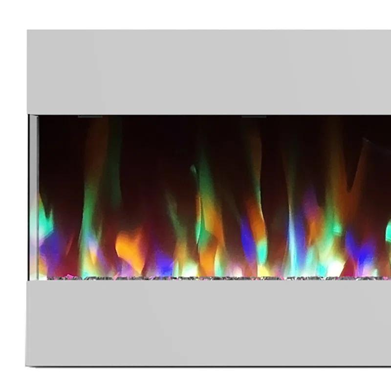 Cambridge Cambridge Recessed Wall Mounted Electric Fireplace with Crystal Rock Display