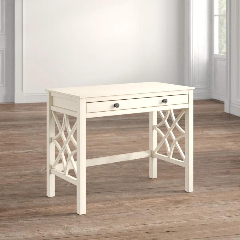 Gracie Oaks Whitley Antique 38" Two-Drawer Wooden Writing Desk