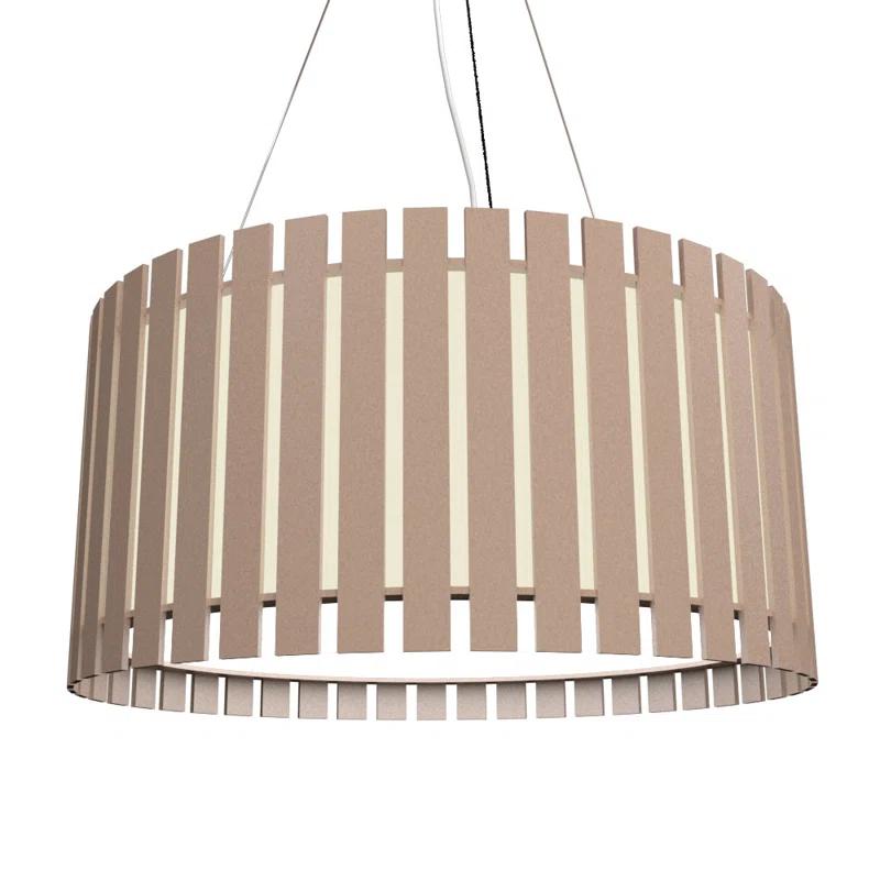 Wood Dimmable LED Drum Chandelier
