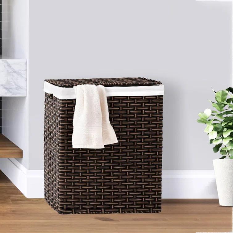 Handwoven Rectangle Laundry Hamper