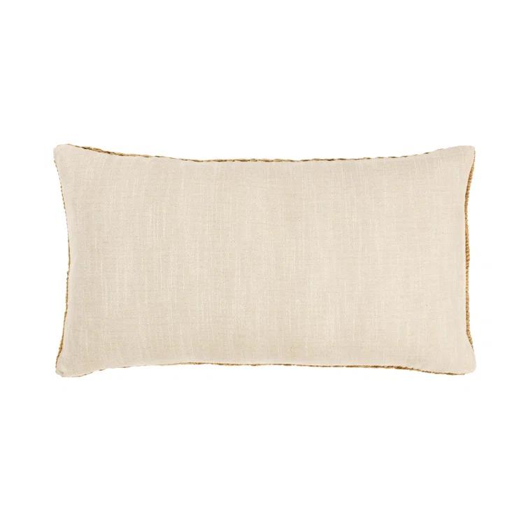 Honey Knitted Linen Rectangular Throw Pillow
