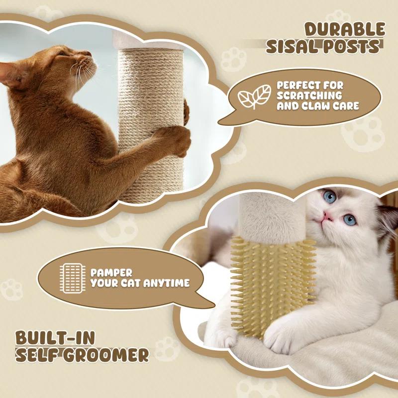 Tucker Murphy Pet™ 70" Cat Tree Tower With Scratching Posts, Multiple Cat Caves, Top Perch, And Play Features For Indoor Cats