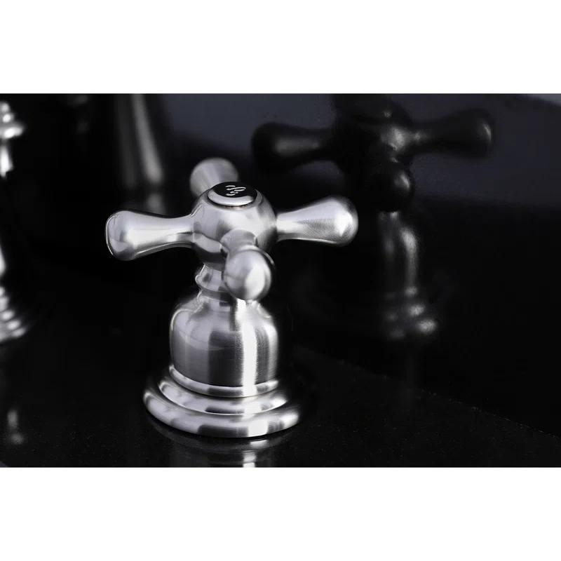Kingston Brass American Classic Two-Handle 3-Hole Deck Mount Widespread Bathroom Faucet with Pop-Up Drain