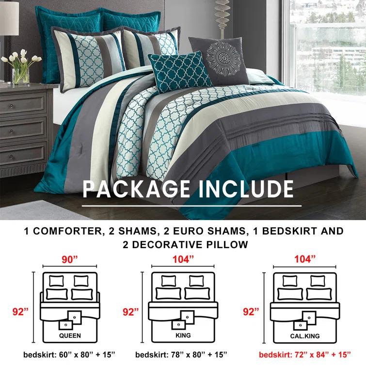 Nanshing America, Inc Avalon Microfiber Modern & Contemporary 8 Piece Comforter Set