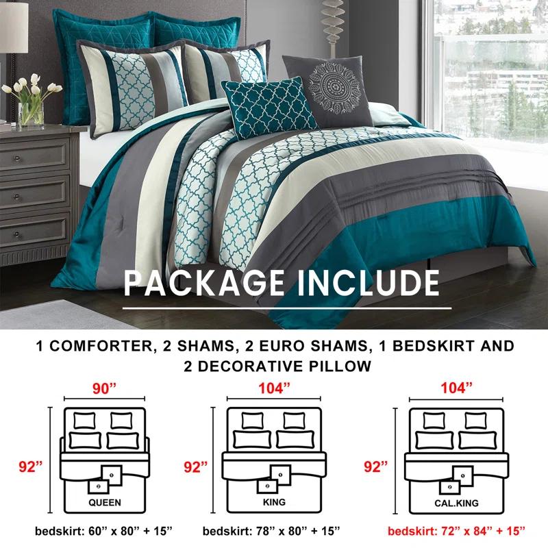 Nanshing America, Inc Avalon Microfiber Modern & Contemporary 8 Piece Comforter Set