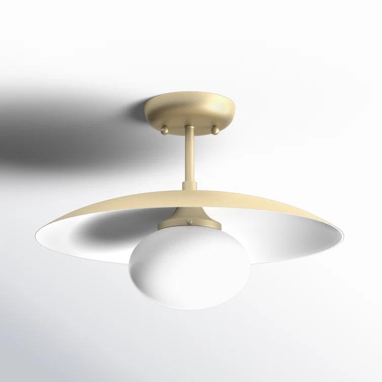 Shah Semi-Flush Mount Light - Brass / 16" Dia