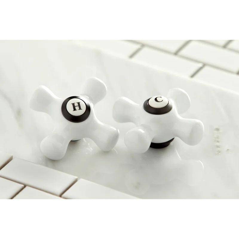 Kingston Brass KB1605PX Kingston Brass Heritage Two-Handle 3-Hole Deck Mount 4" Centerset Bathroom Faucet with Plastic Pop-Up