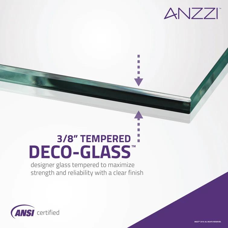 ANZZI Fellow Series 30" x 72" Hinged Frameless Shower Door SD-AZ09-02BN