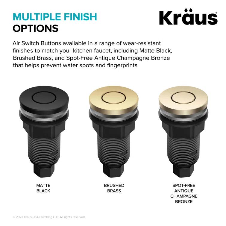 Kraus WasteGuard Stainless Steel Air Switch