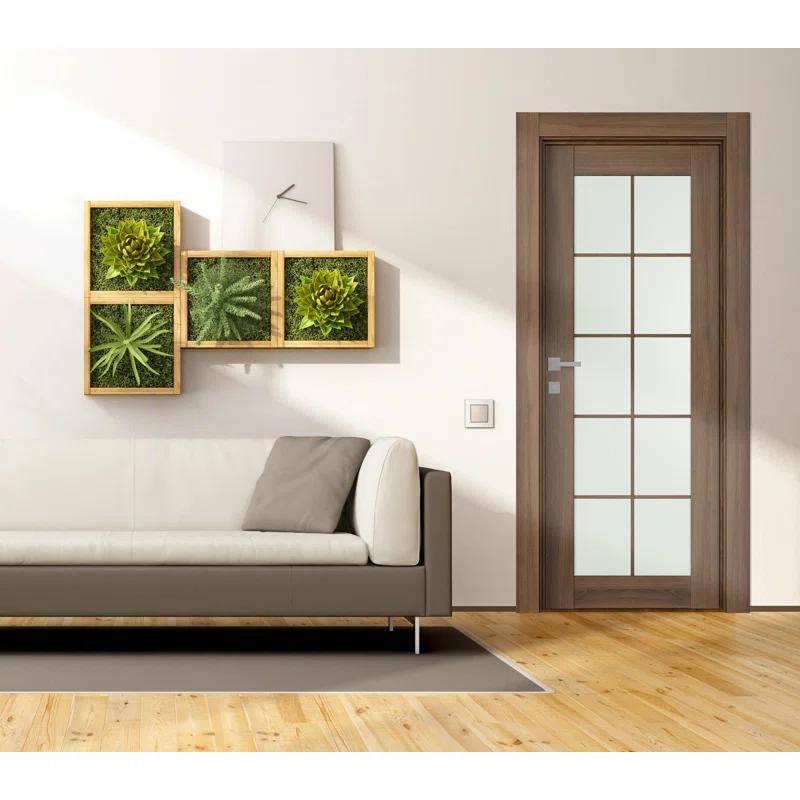 Belldinni Avon 10 Lite Solid Manufactured Wood and Glass Paneled Prefinished Standard Door