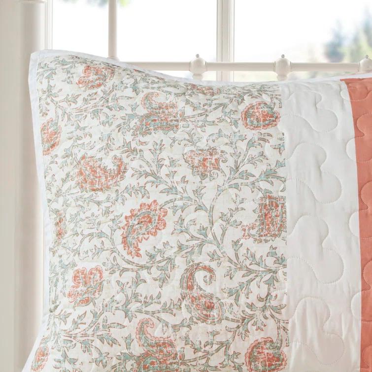 Madison Park Dawn 6 Piece Cotton Percale Quilt Set with Throw Pillows