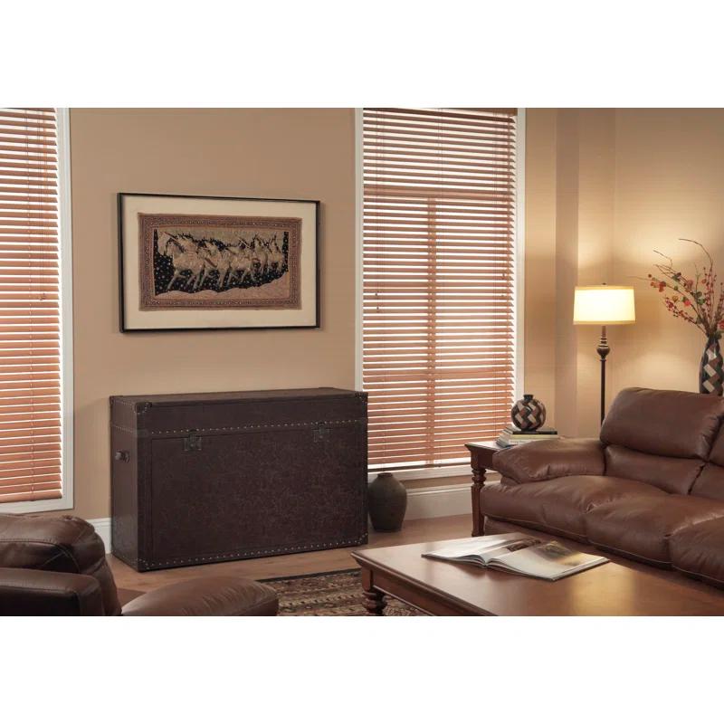 Ellis Trunk Motorized TV Lift Cabinet - Leather-Wrapped TV Stand for up to 46 Inch Wide TV