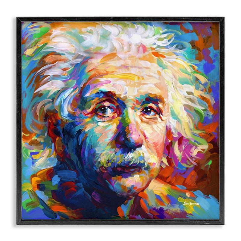 Stupell Industries " Abstract Albert Einstein Portrait " by Leon Devenice