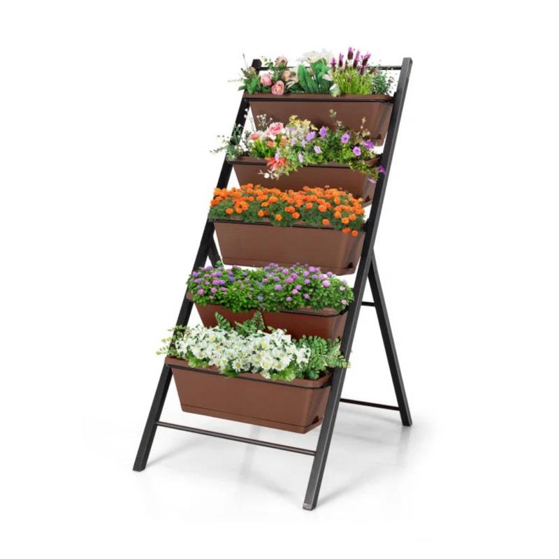Arlmont & Co. 5-Tier Vertical Garden Planter Box Elevated Raised Bed With 5 Container