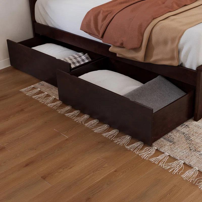 AFI Furnishings Madison Solid Wood Platform Bed with Matching Footboard & Storage Drawers