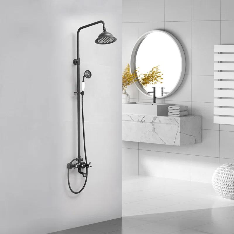 FUNDUXA Stainless Steel Wall Mounted Outdoor Shower with Detachable Shower Head