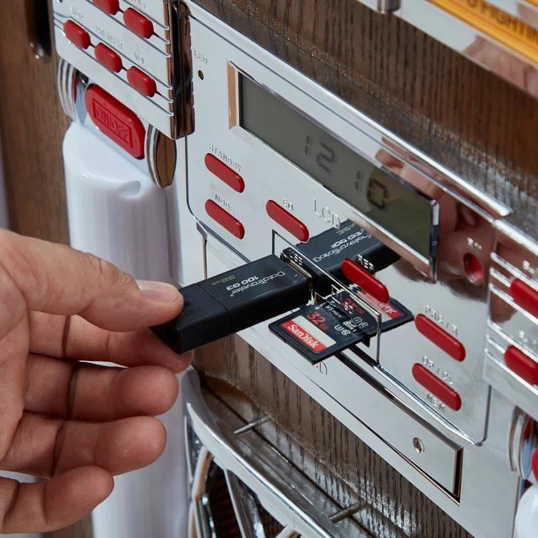 Arkrocket Audio Arkrocket Saturn V Full Size Jukebox Vinyl Record Player Bluetooth USB SD CD Player Radio Turntable