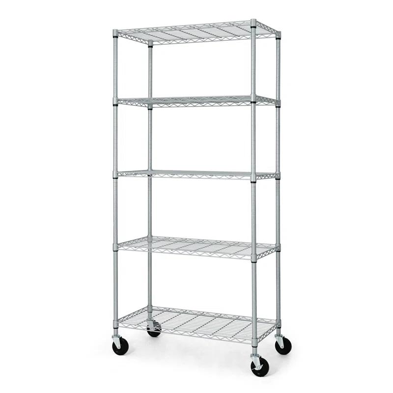 CAPHAUS CAPHAUS NSF Commercial Heavy Duty 5-Tier Adjustable Wire Shelving w/ Wheels, Leveling Feet, 36 x 18 x 76-Inch, Multiple Options