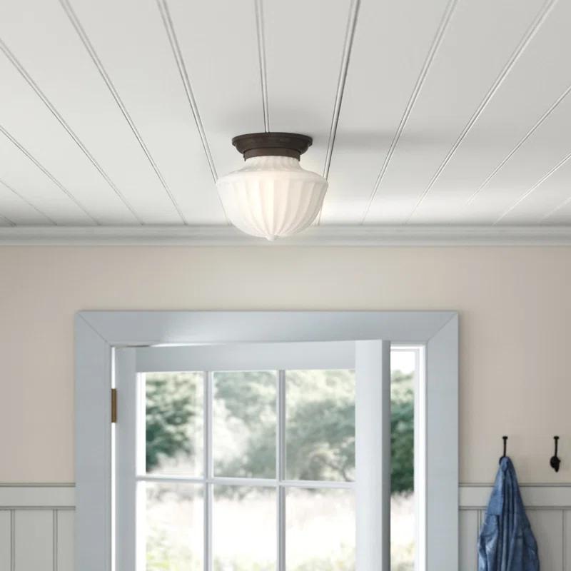 Maisie Single Light Glass Semi Flush Mount