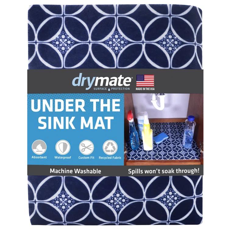 Drymate XL Under Sink Mat, Protective Cabinet Liner For Kitchen & Bathroom - Absorbent, Waterproof, Machine Washable (24”x59”) (Charcoal) (USA Made)