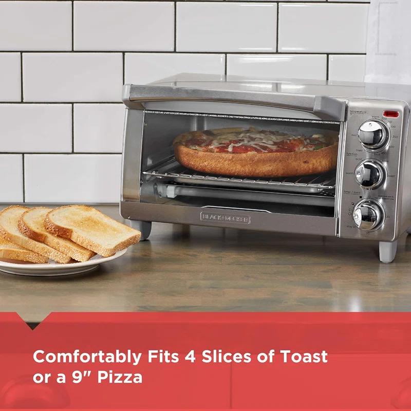 BLACK+DECKER Black+decker 4-slice Toaster Oven, 4 Cooking Functions