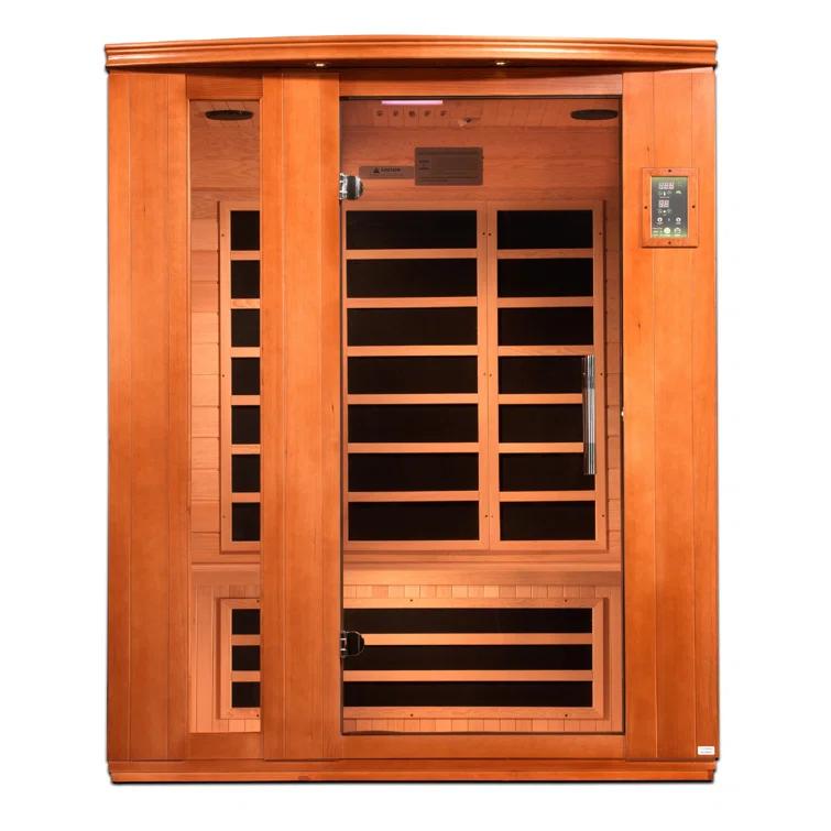 Dynamic Infrared Dynamic Infrared Lugano 3 - Person Bluetooth Compatible FAR Infrared Sauna with Remote Control in Hemlock