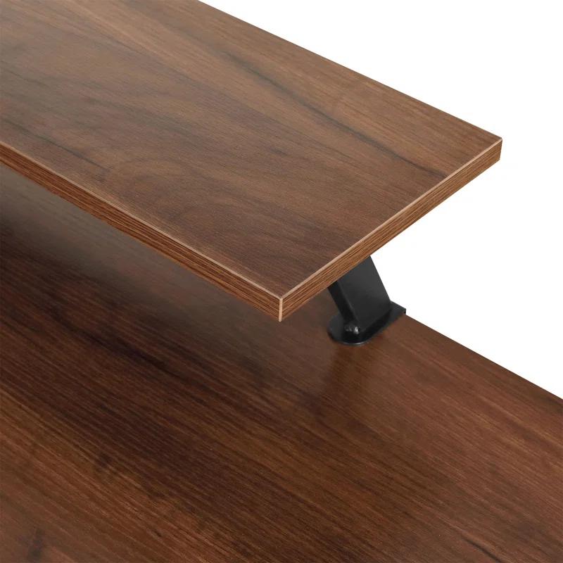 Inbox Zero Techni Mobili L-Shape Industrial Desk With Storage Shelves | Wayfair