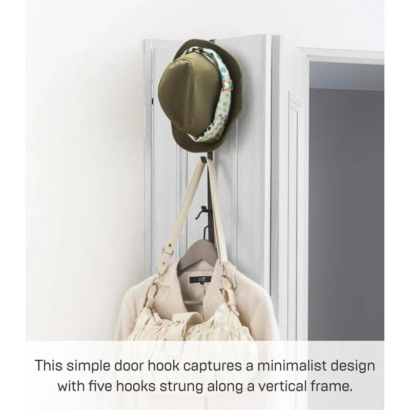 Yamazaki Home Over The Door Hooks - Vertical Hanging Coat Rack, Steel, Over-the-Door