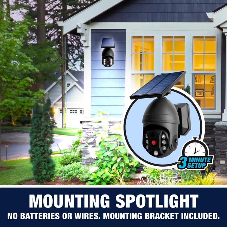 Bell + Howell LED Solar Powered Outdoor Security Spotlight with Motion Sensor