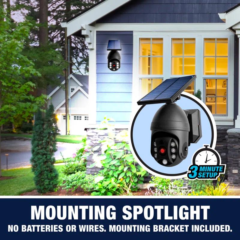 Bell + Howell LED Solar Powered Outdoor Security Spotlight with Motion Sensor