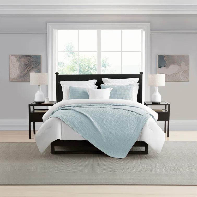 Swift Home Ultra Soft Crinkle Washed Microfiber 3-Piece Quilt Set