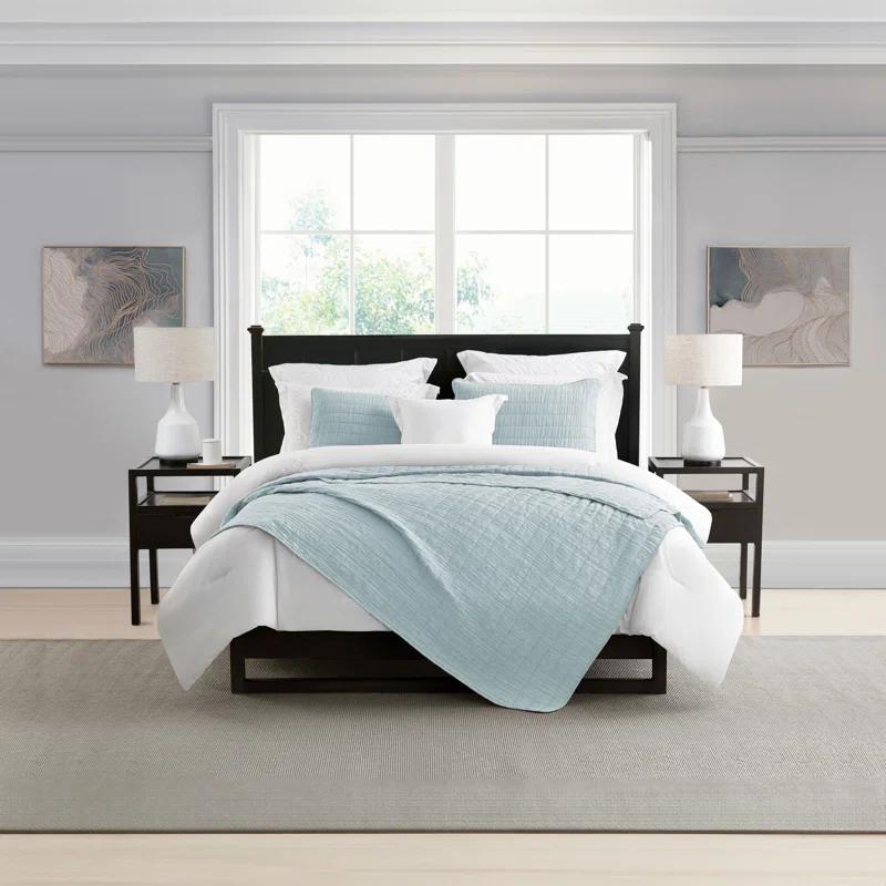 Swift Home Ultra Soft Crinkle Washed Microfiber 3-Piece Quilt Set