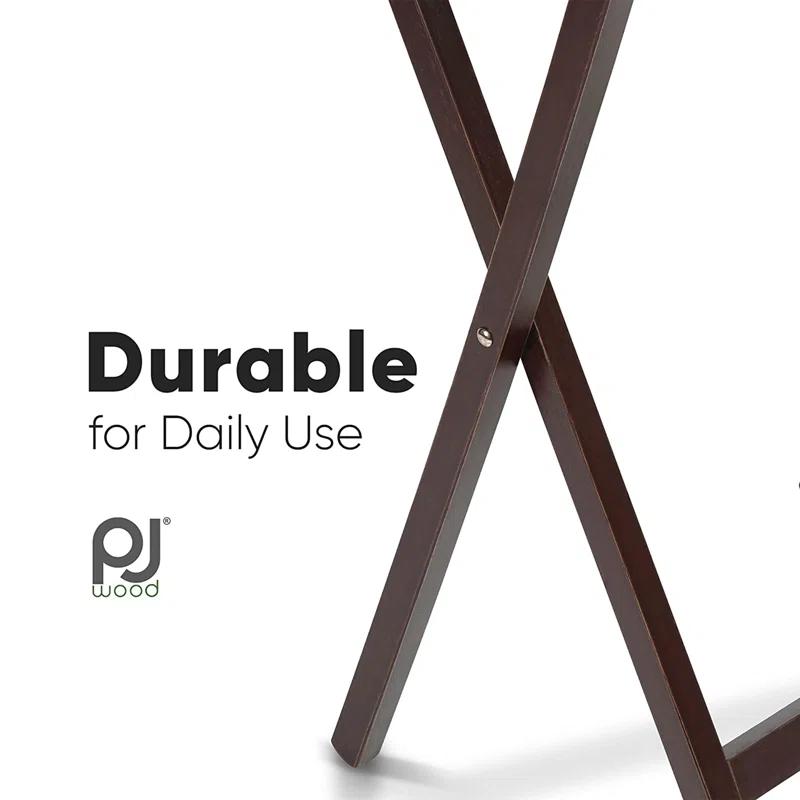 PJ Wood PJ Wood Folding TV Tray Tables with Compact Storage Rack, 5 Piece Set