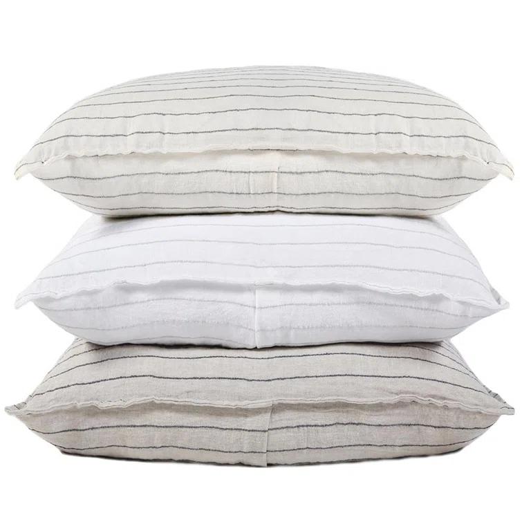 Blake Linen Sham by Pom Pom at Home - Flax and Midnight / Standard