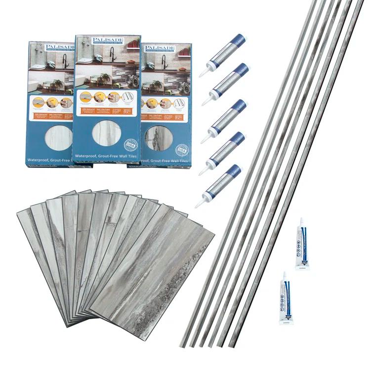 Palisade Palisade 23.2 in. x 11.1 in. Tile Shower and Tub Surround Kit (Set of 4)