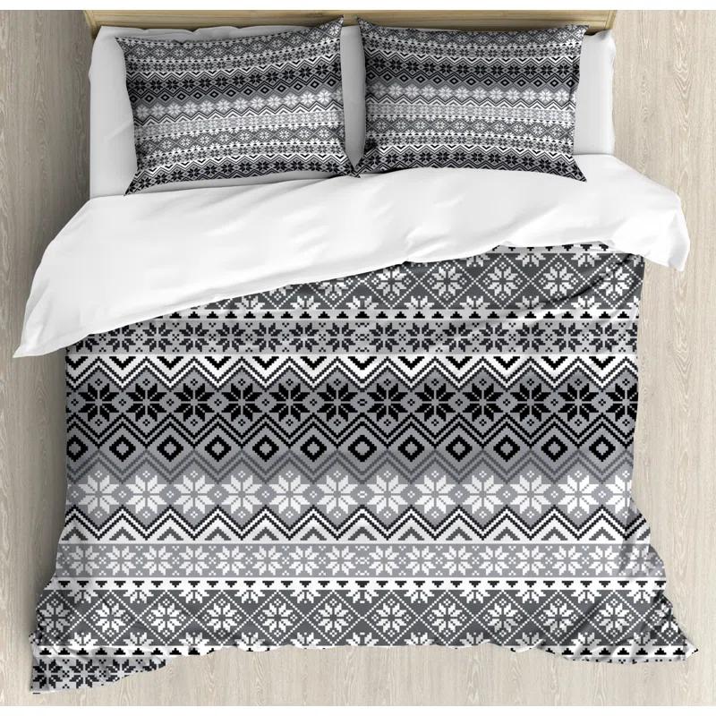 Ambesonne Rustic Geometric Shapes Duvet Cover Set