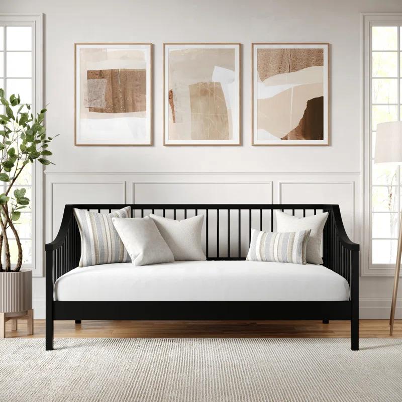 Martha Stewart Martha Stewart Neely Wooden Platform Daybed With Spindles And Wood Slat Foundation