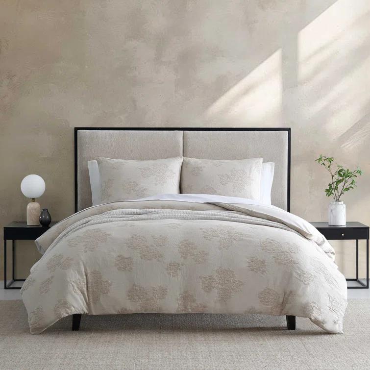 Vera Wang Vera Wang Roses Beige Cotton Duvet Cover Set
