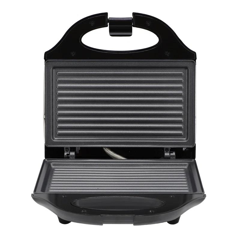 MegaChef MegaChef Electric Compact Aluminum Nonstick Sandwich Maker in Black