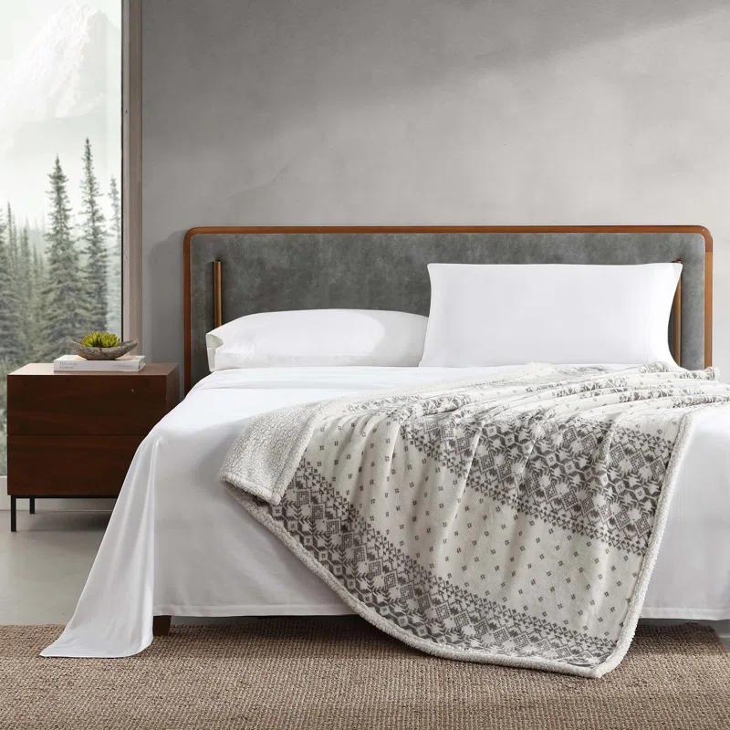 Eddie Bauer Eddie Bauer Printed Plush Fleece/Sherpa Throw Blankets