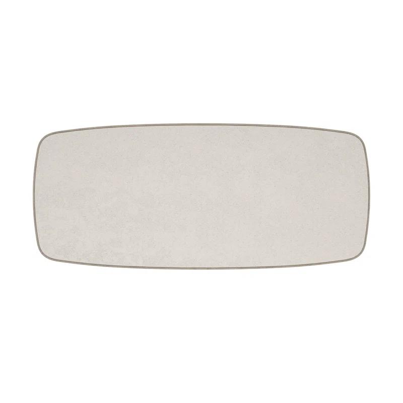 Caracole Modern Santorini Oval Stone Top Solid Wood Base Dining Table