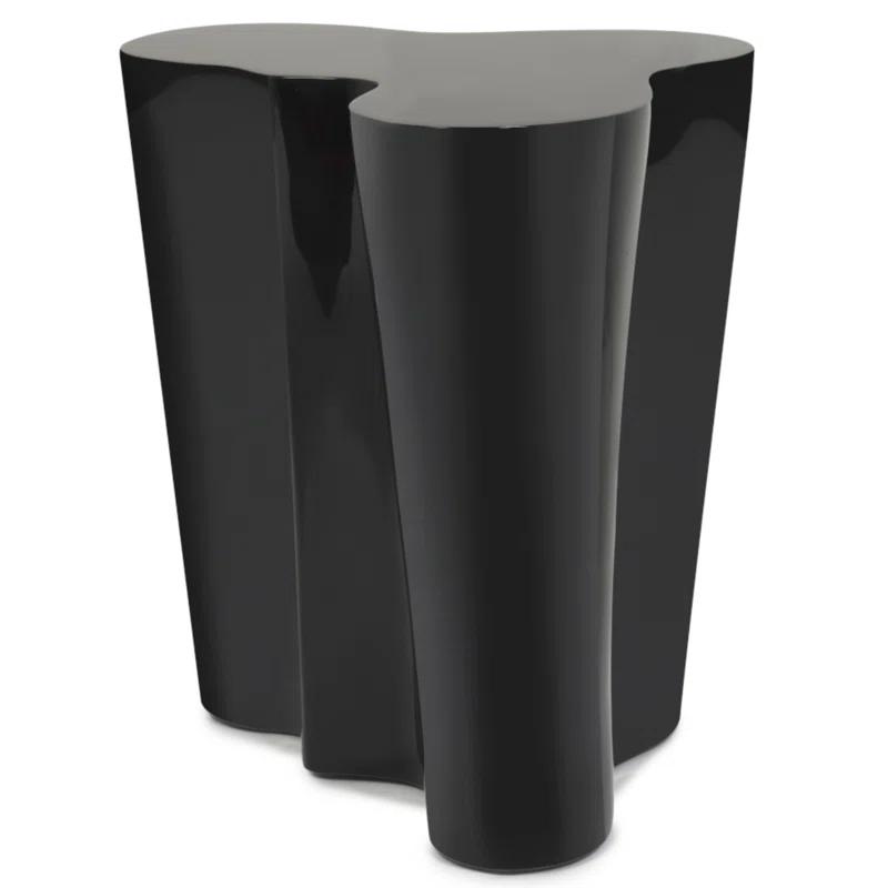 Black Resin Organic Shape End Table, 22"