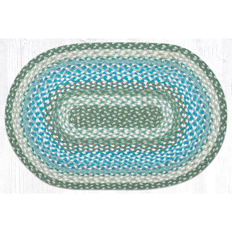 Millwood Pines Deadra Oval Braided Sage/Ivory Area Rug
