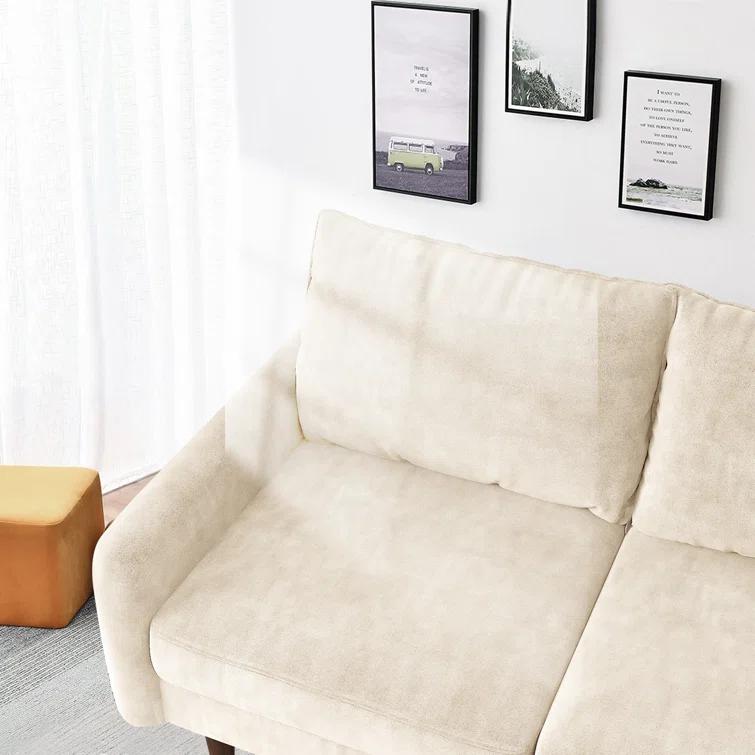 Everly Quinn Hasaam 56.3" Wide Velvet Round Arms Small Apartment Loveseat