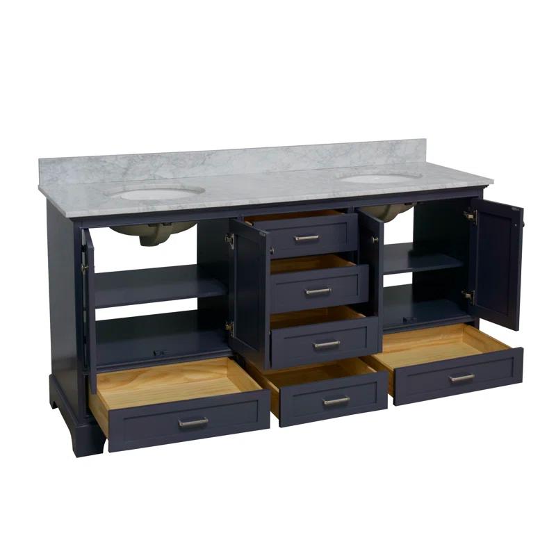 Lark Manor™ Larosa 72'' Double Bathroom Vanity with Marble Top