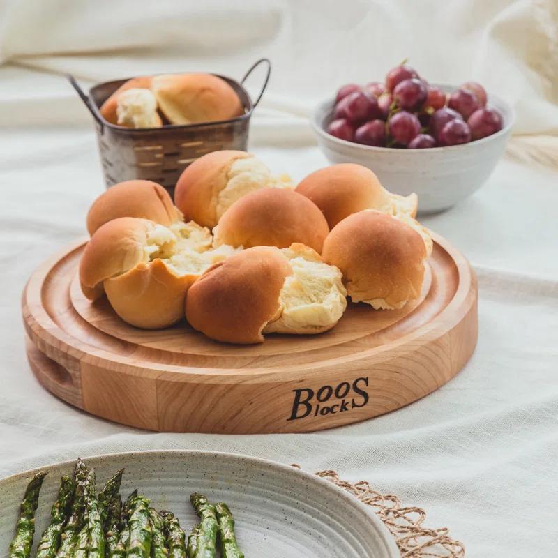 John Boos Chef's Collection Round Maple Cutting Board with Groove
