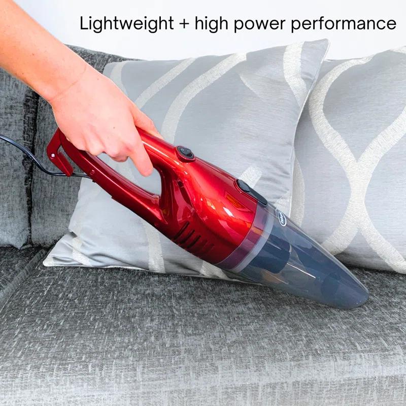 Ewbank Chilli Tempest 2-in-1 Vacuum Cleaner, Stick & Handheld, with 6 Attachments, Small, Lightweight (3 lb.), 600W, .5L Capacity, Red