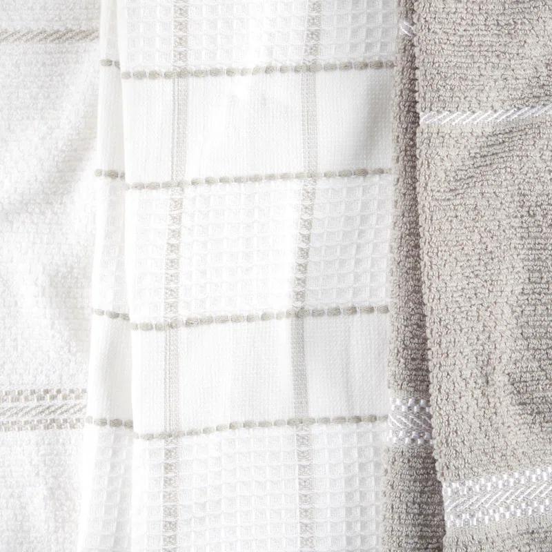 Martha Stewart Martha Stewart Modern Waffle Kitchen Towel Set 6-Pack, Linen, 16"x28" (Set of 6)